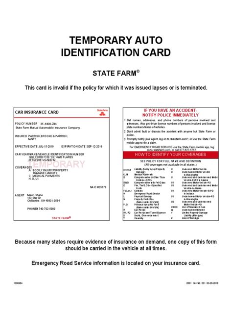 state farm auto insurance card replacement